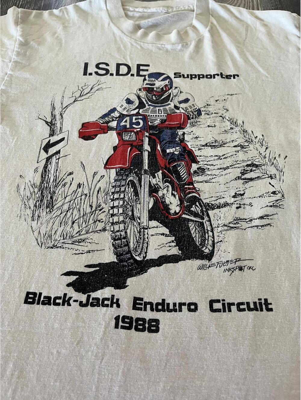 Men's Small Vintage 1988 Black-Jack Enduro Circuit T-Shirt Single Stitch Used